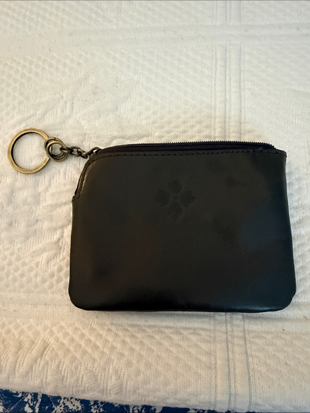 Patricia Nash Olive Green Leather small zip with Brass Ring